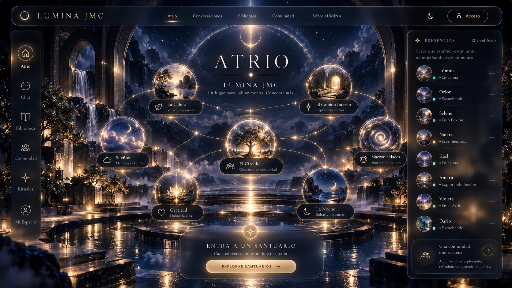 Concepto visual del Atrio de LUMINA JMC